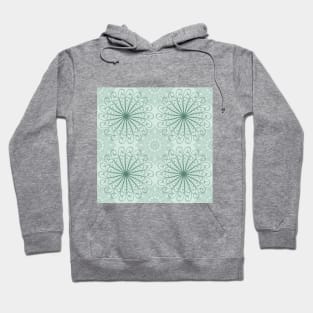 Blue-Green Abstract Mandala Pattern Hoodie